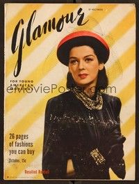 5y068 GLAMOUR magazine October 1940 Rosalind Russell in a Bonwit Teller suit for sale!