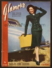 5y067 GLAMOUR magazine September 1940 sexy full-length Linda Darnell in a suit for sale!