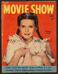 5y077 MOVIE SHOW magazine April 1945 Margaret O'Brien with bunnies from Music for Millions!