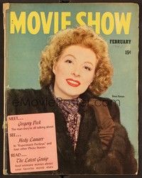 5y075 MOVIE SHOW magazine February 1945 Greer Garson in fur coat from Valley of Decision!