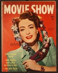 5y078 MOVIE SHOW magazine May 1945 Joan Crawford with flowers in her hair from Mildred Pierce!