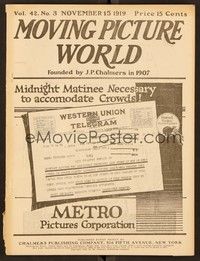 5y042 MOVING PICTURE WORLD exhibitor magazine November 15, 1919 Harold Lloyd in $100,000 comedies!