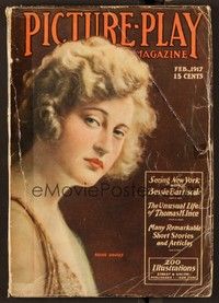 5y123 PICTURE PLAY magazine February 1917 close portrait of pretty Reine Davies!