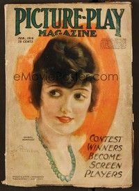 5y129 PICTURE PLAY magazine February 1918 art of Mabel Normand by Lucile Patterson!