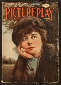 5y135 PICTURE PLAY magazine February 1919 head & shoulders artwork portrait of Virginia Pearson!