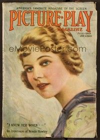 5y137 PICTURE PLAY magazine July 1919 head & shoulders artwork portrait of Wanda Hawley!