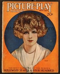 5y144 PICTURE PLAY magazine September 1923 artwork portrait of Pauline Garon by Henry Clive!