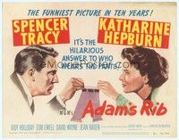 5z020 ADAM'S RIB TC '49 husband & wife Spencer Tracy & Katharine Hepburn are lawyers!