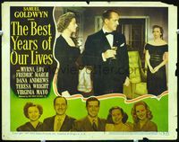 5z148 BEST YEARS OF OUR LIVES LC #3 '47 Myrna Loy & Fredric March are worried about Teresa Wright!