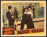 5z162 BLOCK-HEADS LC '38 Stan Laurel catches Oliver Hardy after he's been punched by Finlayson!