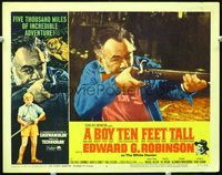 5z176 BOY TEN FEET TALL LC #8 '65 close up of Edward G. Robinson aiming his rifle!