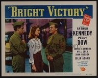 5z184 BRIGHT VICTORY LC #6 '51 c/u of blind soldier Arthur Kennedy standing by pretty Peggy Dow!