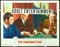 5z204 CINCINNATI KID LC #4 '65 Rip Torn is a bad loser to Edward G. Robinson in poker!