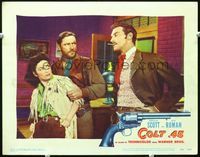 5z207 COLT .45 LC #3 '50 Zachary Scott smoking little cigar glares at Ruth Roman!