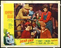 5z229 DEAD END LC #6 R54 Humphrey Bogart demonstrates knife throwing for The Dead End Kids!