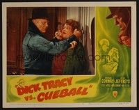 5z248 DICK TRACY VS CUEBALL LC #3 '46 great image of crazed Dick Wessel choking lady!