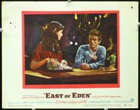 5z259 EAST OF EDEN LC '55 James Dean close up at bar, John Steinbeck, directed by Elia Kazan!