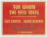 5z041 FOR WHOM THE BELL TOLLS TC '43 text only, from the celebrated novel by Ernest Hemingway!