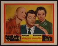 5z280 FOREIGN INTRIGUE LC #3 '56 Robert Mitchum between Genevieve Page & Ingrid Thulin!