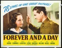 5z283 FOREVER & A DAY LC '43 Robert Cummings stares into pretty Merle Oberon's eyes!