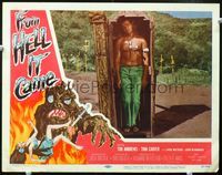 5z289 FROM HELL IT CAME LC '57 wacky image of zombified guy standing in coffin!
