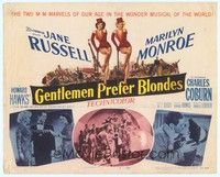 5z044 GENTLEMEN PREFER BLONDES TC '53 art + photos of super sexy Marilyn Monroe & Jane Russell!
