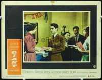 5z299 GIANT LC #5 '56 Elizabeth Taylor gives Sal Mineo a gift at the Christmas party!