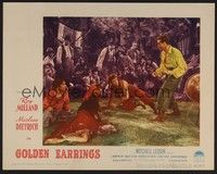 5z306 GOLDEN EARRINGS LC #5 '47 sexy gypsy Marlene Dietrich watching men fighting!