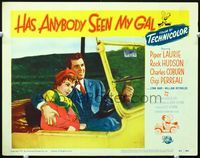 5z324 HAS ANYBODY SEEN MY GAL LC #5 '52 close up of Rock Hudson & Piper Laurie in jeep!