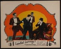 5z384 LAWFUL LARCENY LC '23 angry Conrad Nagel is restrained after hitting Lew Cody!