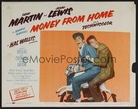 5z422 MONEY FROM HOME LC #1 '54 wacky close up of Dean Martin & Jerry Lewis on hobby horse!