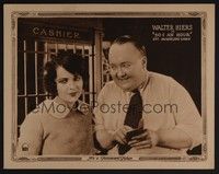 5z515 SIXTY CENTS AN HOUR LC '23 close up of Walter Hiers & pretty Jacqueline Logan in bank!