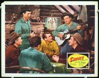 5z518 SMOKY LC '46 Fred MacMurray watches Burl Ives playing his guitar by card game!