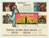 5z091 SOUTH PACIFIC TC '58 Rossano Brazzi, Mitzi Gaynor, Rodgers & Hammerstein musical!