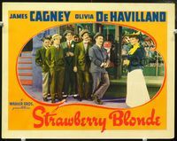 5z546 STRAWBERRY BLONDE LC '41 James Cagney & other men admire sexy Rita Hayworth!