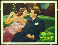 5z561 THAT WONDERFUL URGE LC #6 '49 close up of Tyrone Power & sexy Gene Tierney on couch!