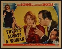 5z562 THERE'S ALWAYS A WOMAN LC '38 Joan Blondell tells Melvyn Douglas something's in her eye!