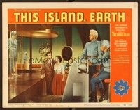 5z566 THIS ISLAND EARTH LC #6 '55 Rex Reason & Faith Domergue on spaceship with alien Jeff Morrow!