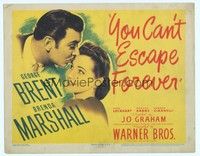 5z105 YOU CAN'T ESCAPE FOREVER TC '42 George Brent, Brenda Marshall, good gracious what a story!