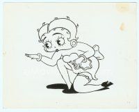 6a055 BETTY BOOP 8x10 still '30s wonderful cartoon image of Max Fleischer's creation kneeling!