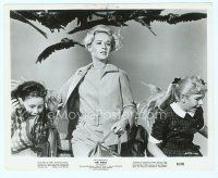 6a064 BIRDS 8x10 still '63 Alfred Hitchcock, close up of Tippi Hedren & kids attacked by birds!