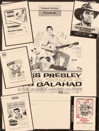 6b013 LOT OF 6 CUT ELVIS PRESLEY PRESSBOOKS lot '62-'69 Double Trouble, Kid Galahad, Clambake!