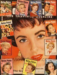 6b038 LOT OF 12 MOTION PICTURE MAGAZINES lot '53-'54 Liz Taylor, Debbie Reynolds, Janet Leigh