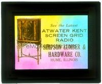 6b164 ATWATER KENT SCREEN GRID RADIO glass slide '20s cool image of giant radio!