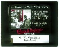 6b166 CHASE & SANBORN'S HIGH GRADE COFFEE glass slide '20s if you drink it, life is great!