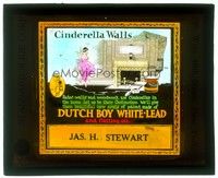 6b173 DUTCH BOY WHITE-LEAD PAINT glass slide '20s if you have Cinderella walls, this will fix it!