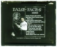 6b176 FALSE FACES sing-along music lyrics glass slide '19 Henry B. Walthall as Lone Wolf!
