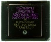 6b177 FIRST NATIONAL PICTURES glass slide '20s this theater has an exclusive deal in this zone!