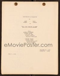 6b223 ALL THAT HEAVEN ALLOWS continuity & dialogue script July 7, 1955, screenplay by Peg Fenwick!