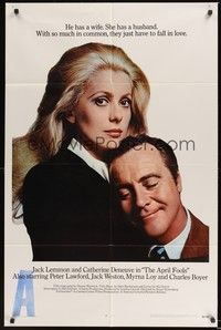 6c056 APRIL FOOLS int'l 1sh '69 Jack Lemmon & Catherine Deneuve are married but not to each other!